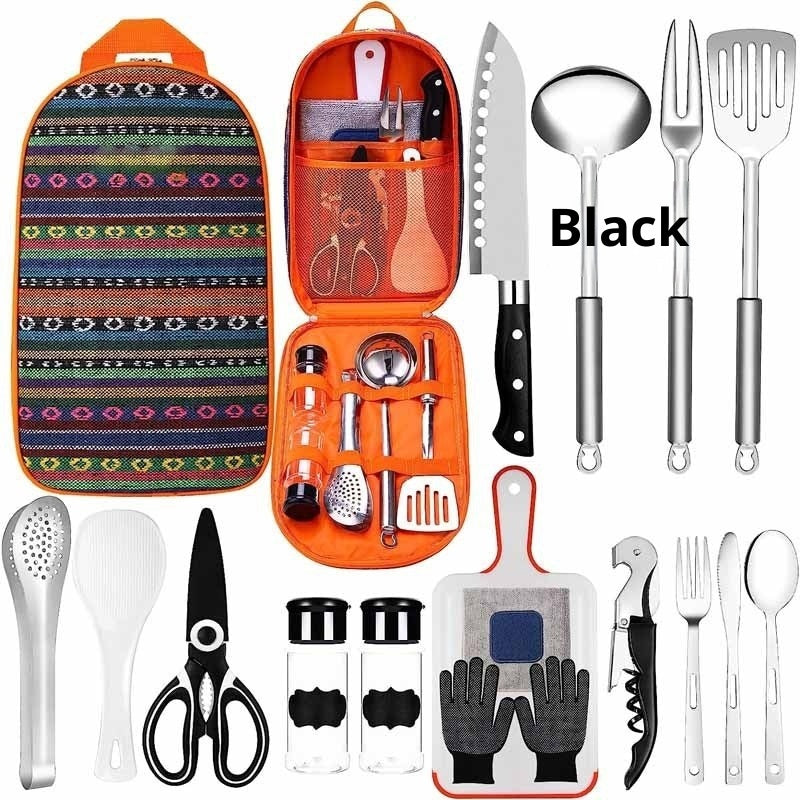 Camping Utensil Set - Portable RV Kitchen Cooking & Dining Silverware