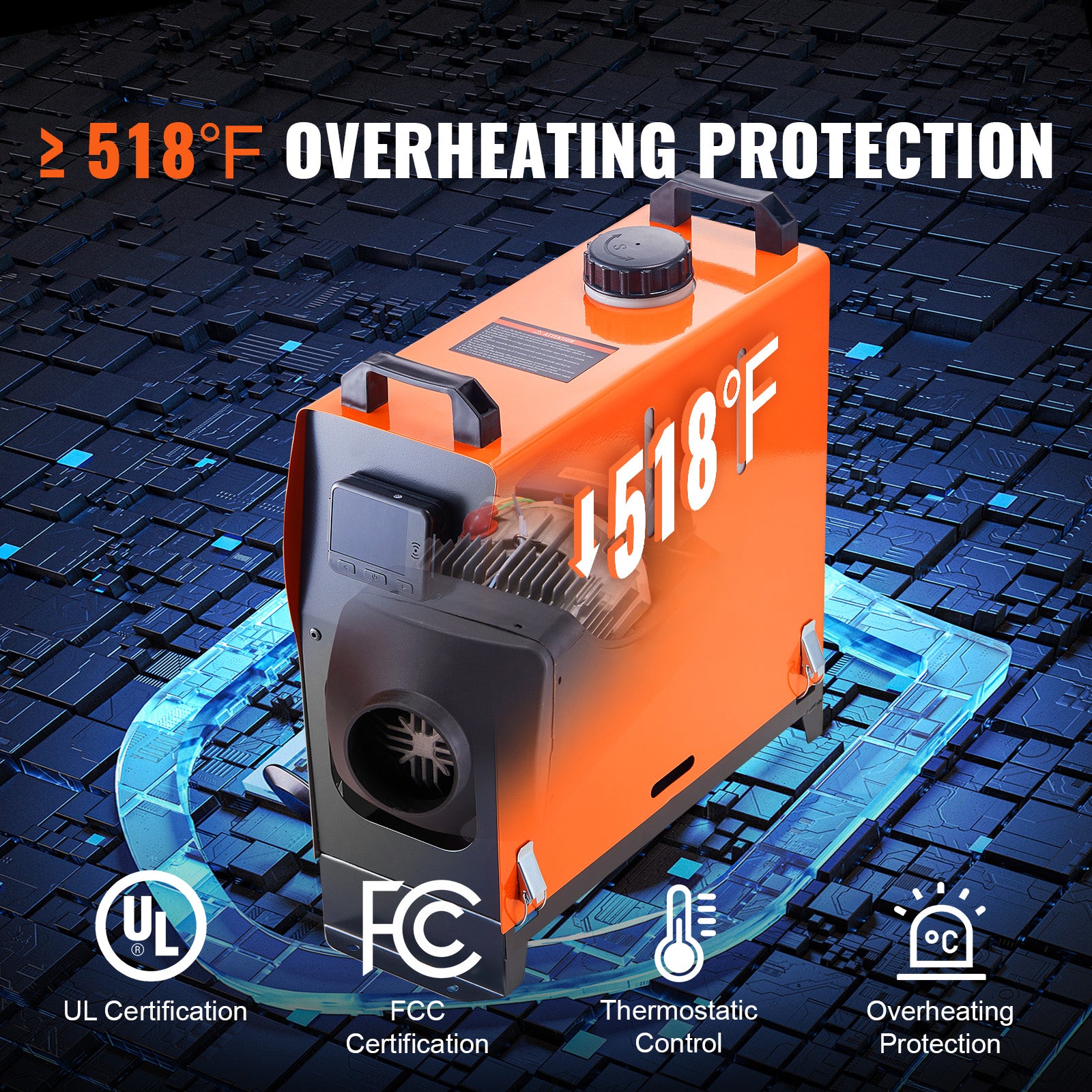 VEVOR Diesel Air Heater, 12V 5KW Diesel Heater With Remote Control And LCD, 5L Fuel Tank Portable Diesel Parking Heater, Rapid Heating For RV Trailer Camper Van Boat And Indoors