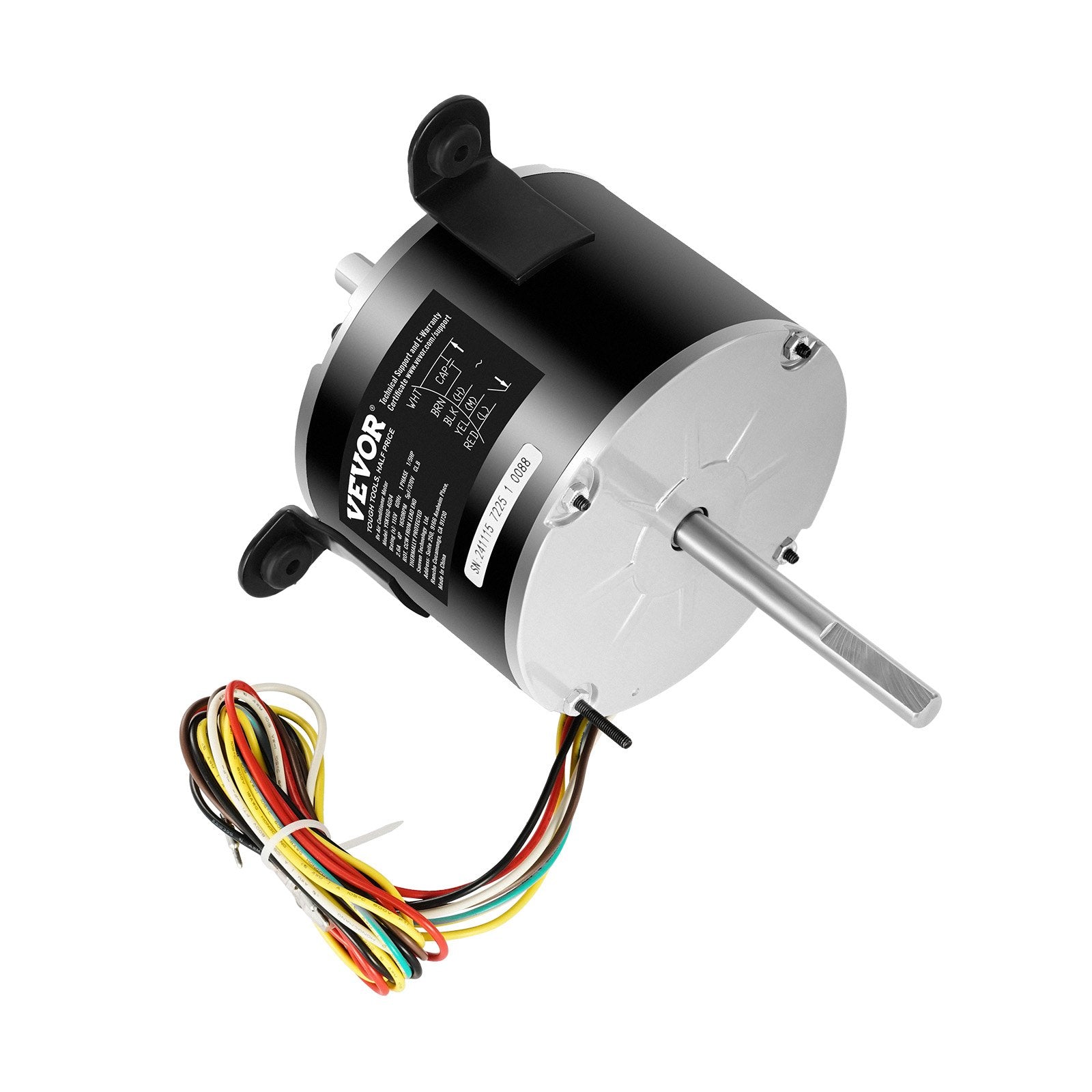 1/5HP RV AC Fan Motor AC115V 2.6A 1650RPM Single Phase With 5uf/370V Capacitor