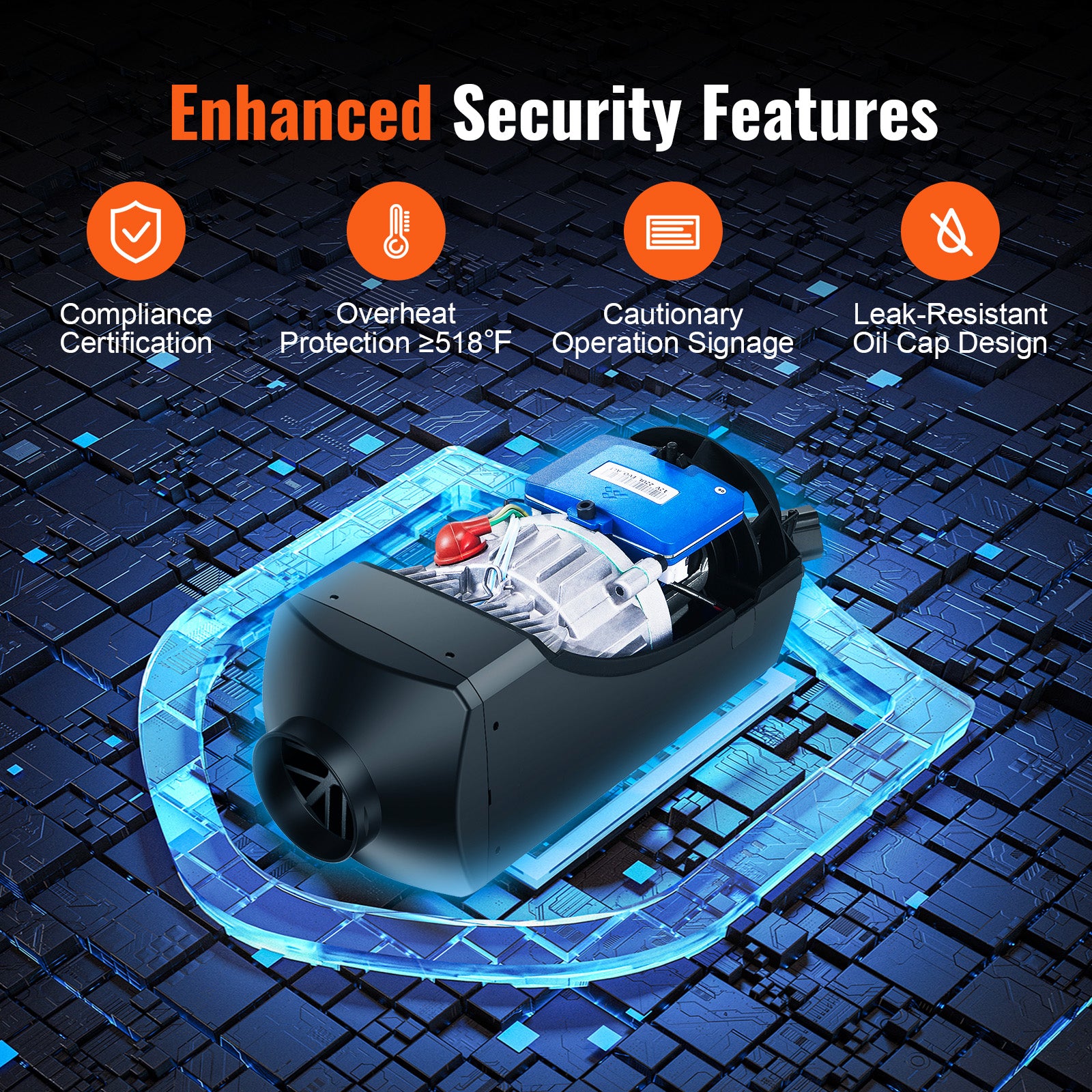 12V 2KW Diesel Air Heater - Bluetooth App LCD Display for RV Bus Car Indoor Heating System