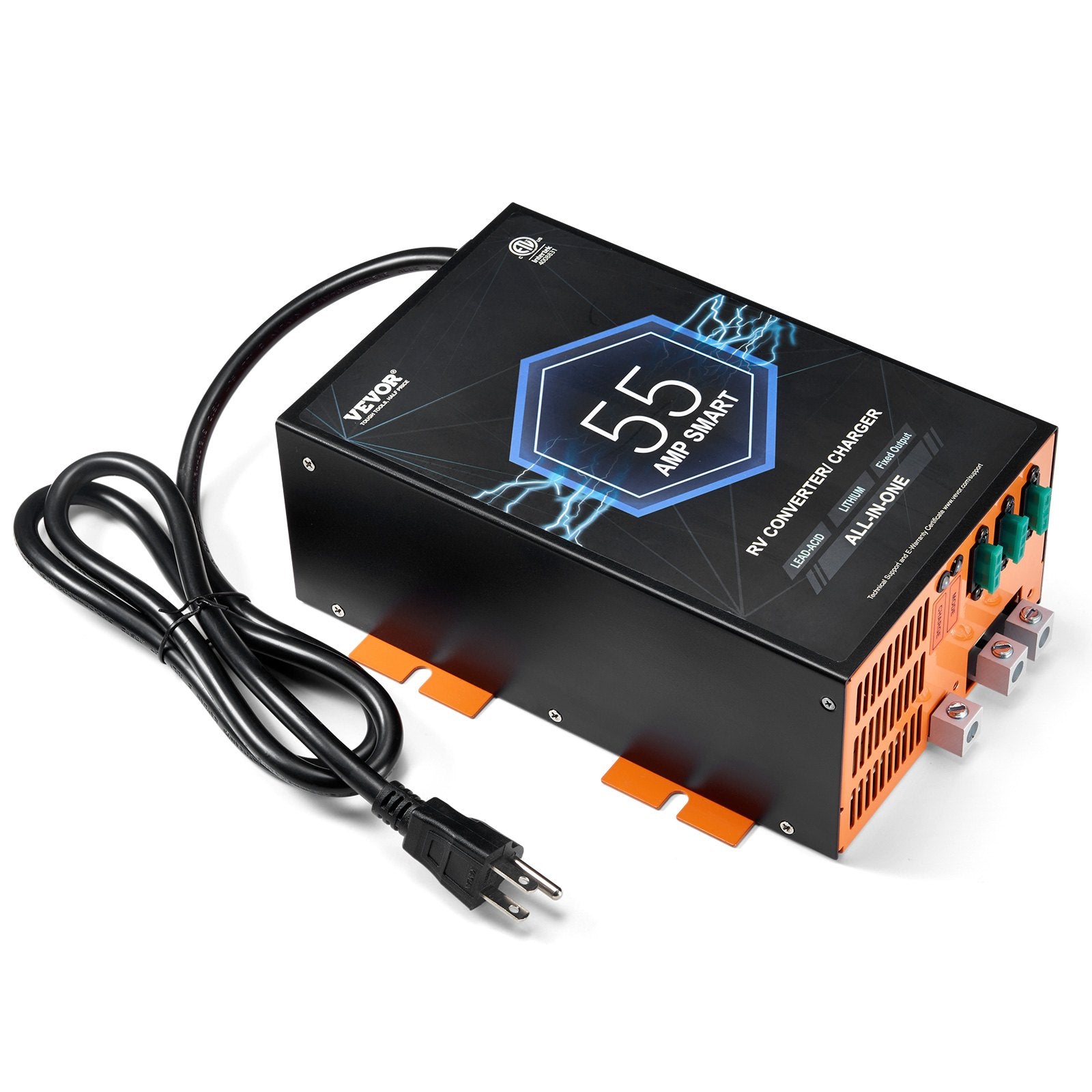 55 Amp RV Power Converter - 110V AC to 12V DC Battery Charger