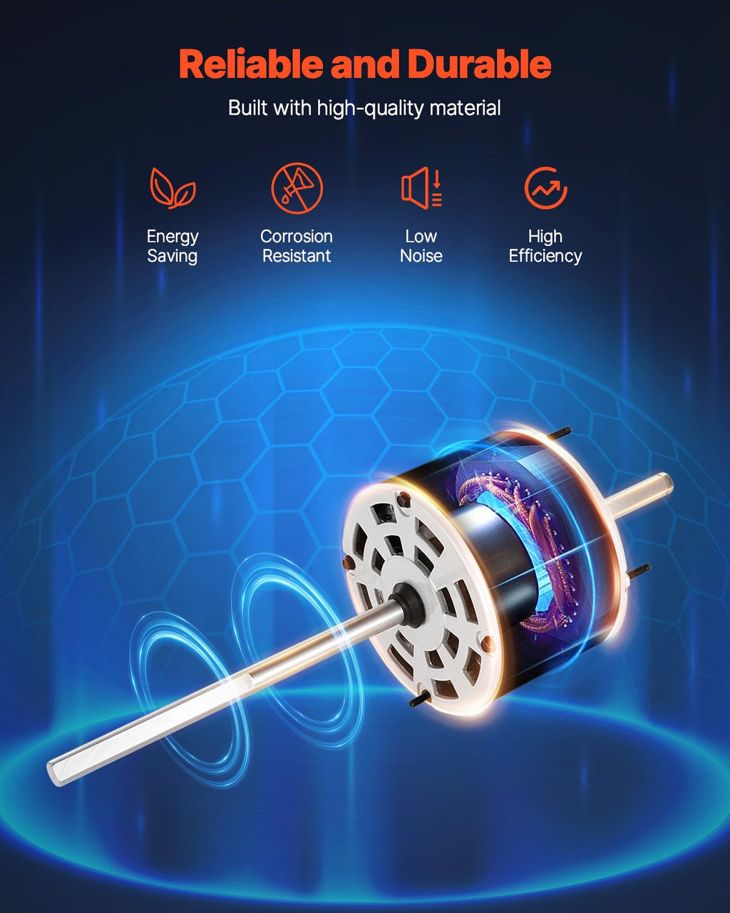 1/3HP RV AC Fan Motor AC115V 3A 1675RPM Single Phase With 7.5uf/370V Capacitor