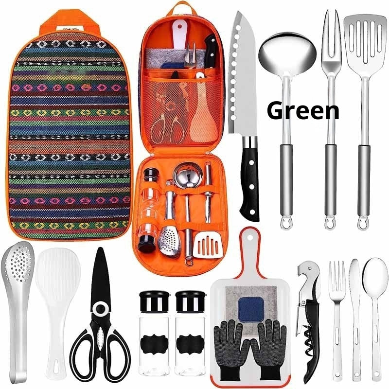 Camping Utensil Set - Portable RV Kitchen Cooking & Dining Silverware