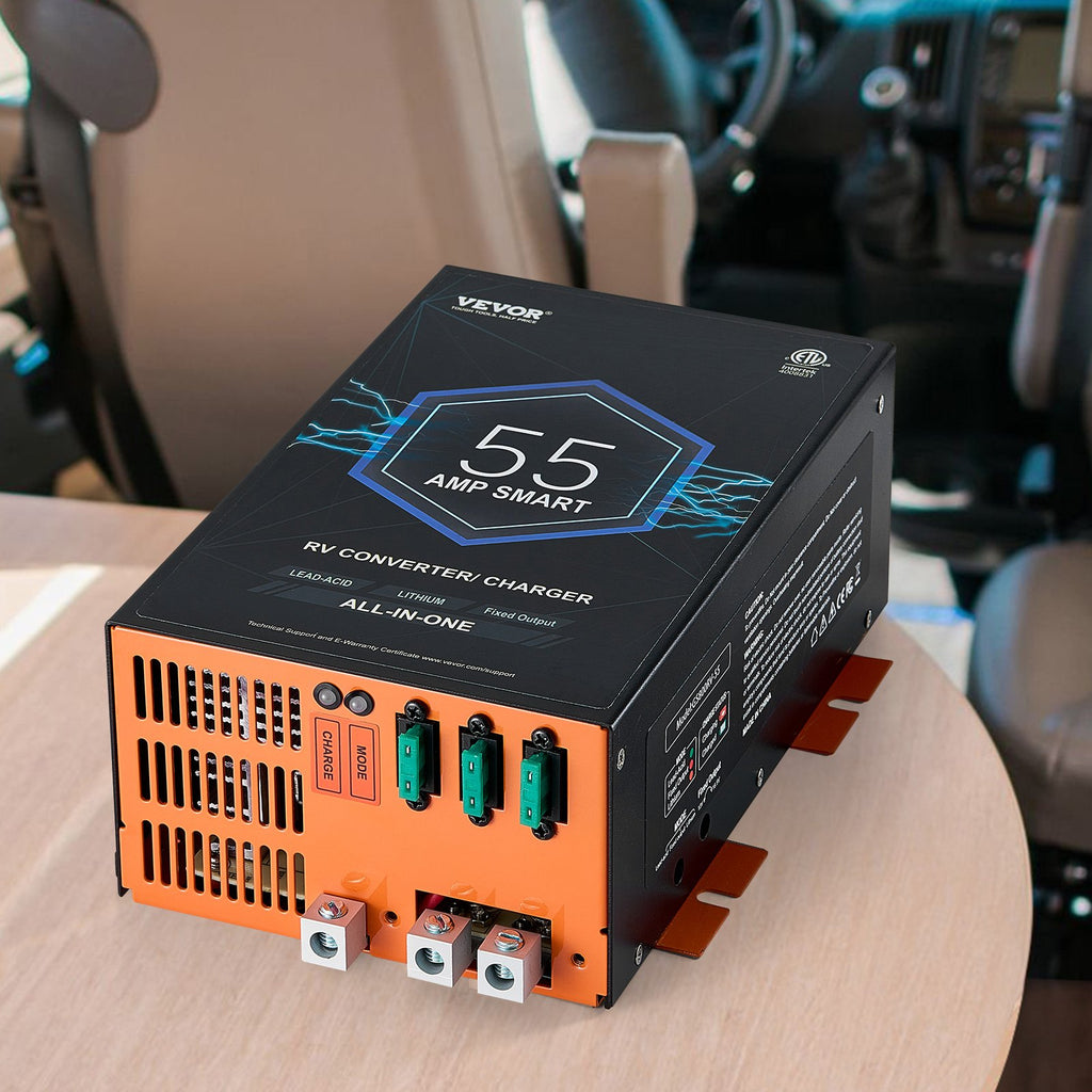 55 Amp RV Power Converter - 110V AC to 12V DC Battery Charger