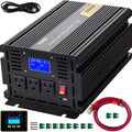 Power Inverter, 2500W Modified Sine Wave Inverter, DC 12V To AC 120V Car Converter, With LCD Display, Remote Controller, LED Indicator, AC Outlets Inverter For Truck RV Car Boat Travel Camping