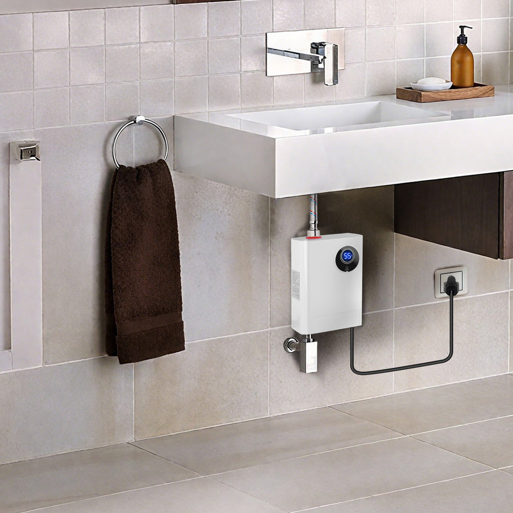 3000W Electric Tankless Water Heater Instant Mini Hot Water Heater With Digital Display For Kitchen RV Sink Bathroom