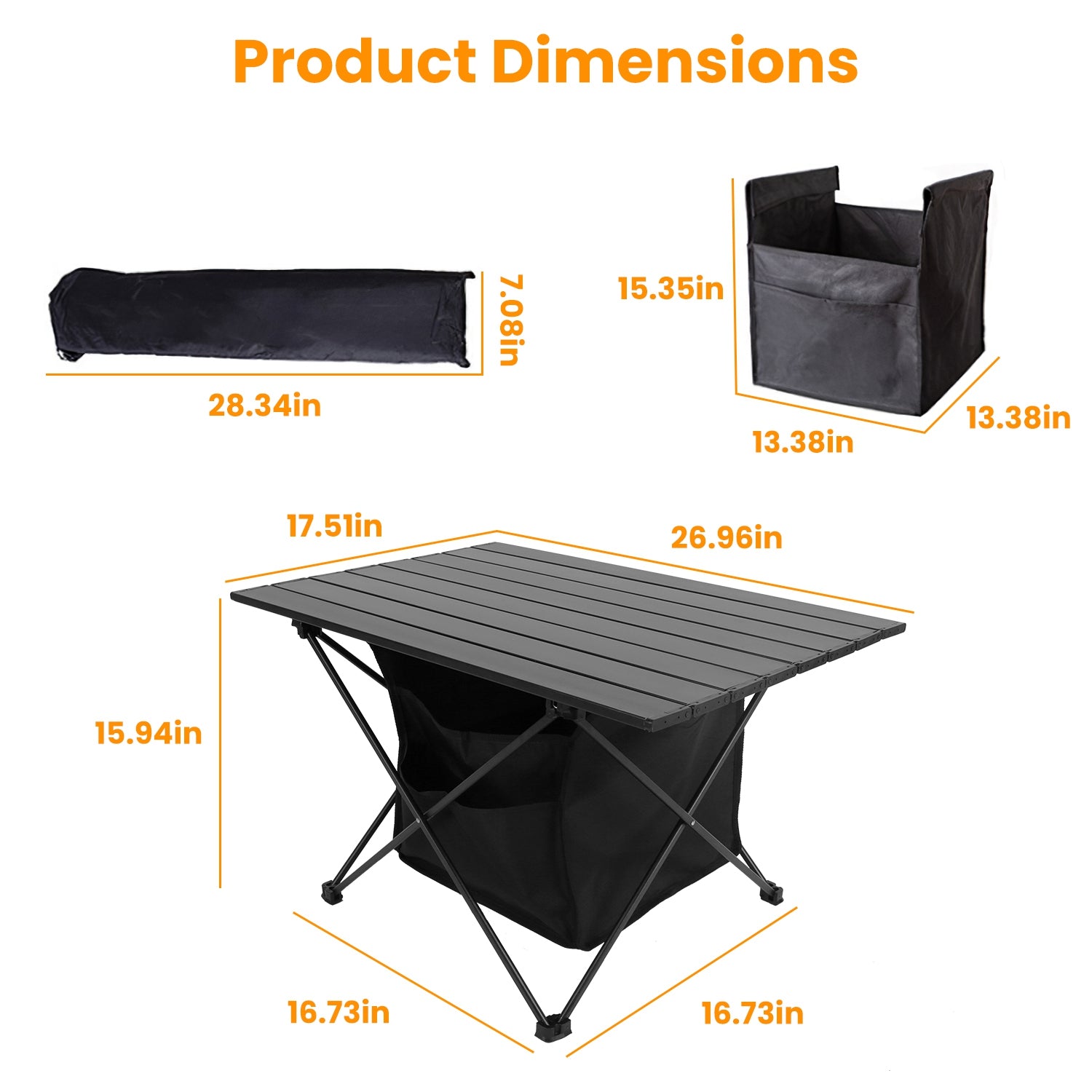 1Pc Foldable Camping Table With Storage Basket Rustproof Portable Aluminum Alloy Roll-Up Camping Table With Carrying Bag For Camping Hiking BBQ Picnic Fishing Fedex Shipping