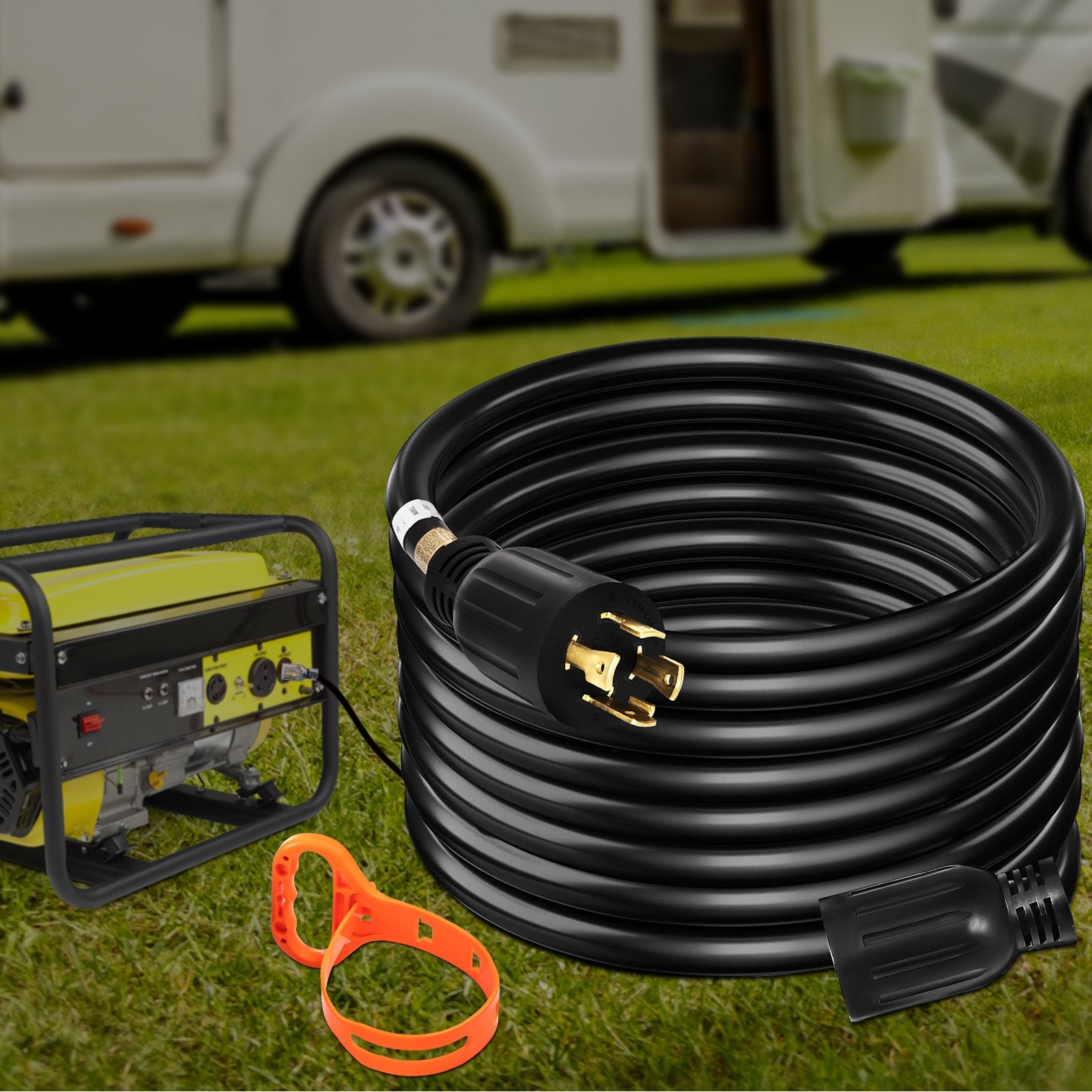 40 Ft 30 Amp Generator Extension Cord - Heavy Duty Twist Lock for RV & Outdoor