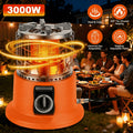 3000W 2 In 1 Portable Propane Heater & Stove - 360° Far-Infrared Heating With Stepless Flame Adjustment, Compatible With Butane/Isobutane, Perfect For Camping RV Backyard Gatherings