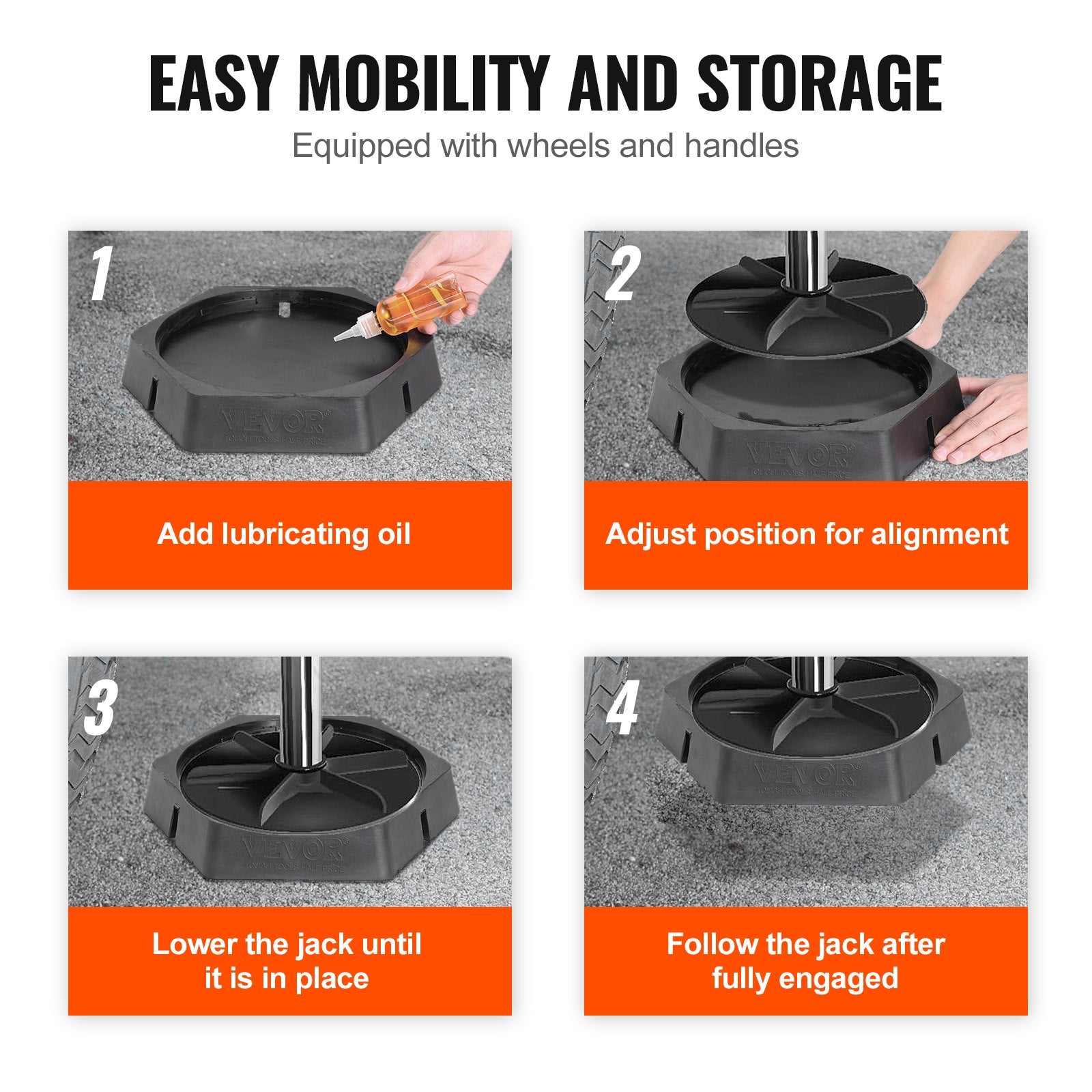 RV Leveling Pads, 9 Inch Round Landing Feet, Permanent Attached Jack Stabilizers, Rubber Jack Pads, 5000 Lbs Capacity Per RV Jack Pad, 5th Wheels, Travel Trailers, Class A/C Motorhomes (4-Pack)
